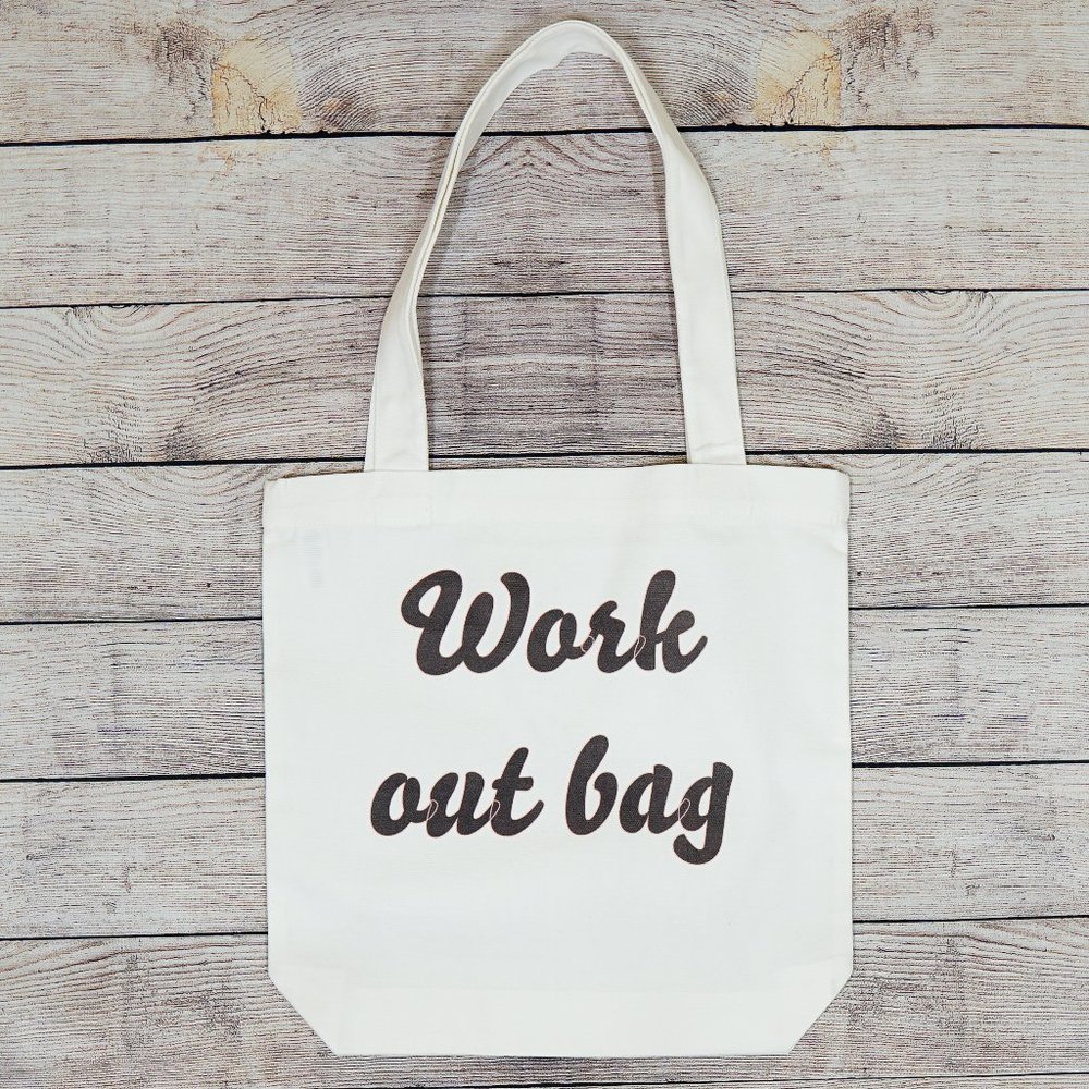 Work Out Printed Large Canvas Tote Bag
